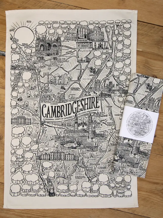 Cambridgeshire tea towel