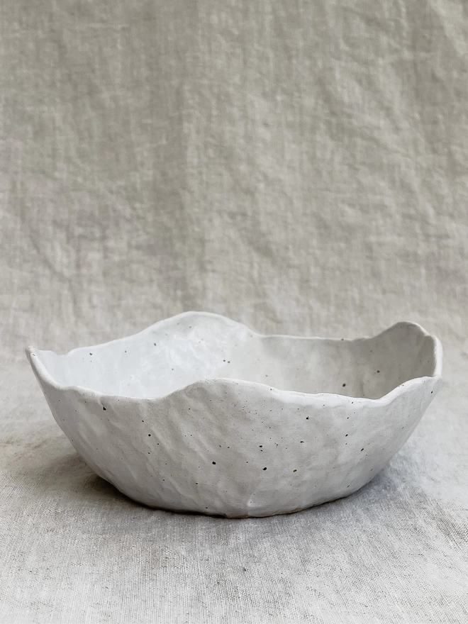White Flecked Ceramic Cereal Bowl