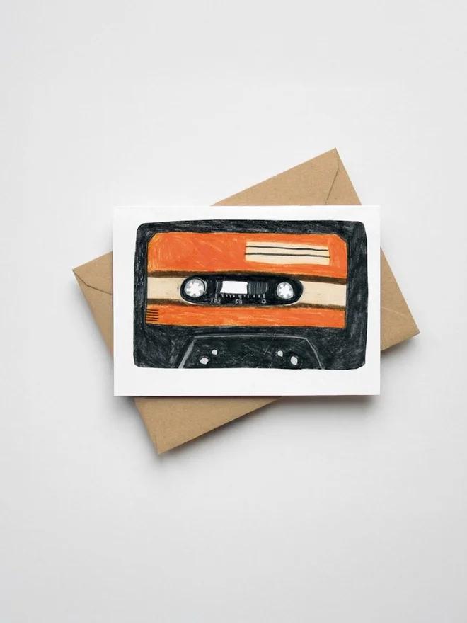 Mini Cassette Tape Greeting Card