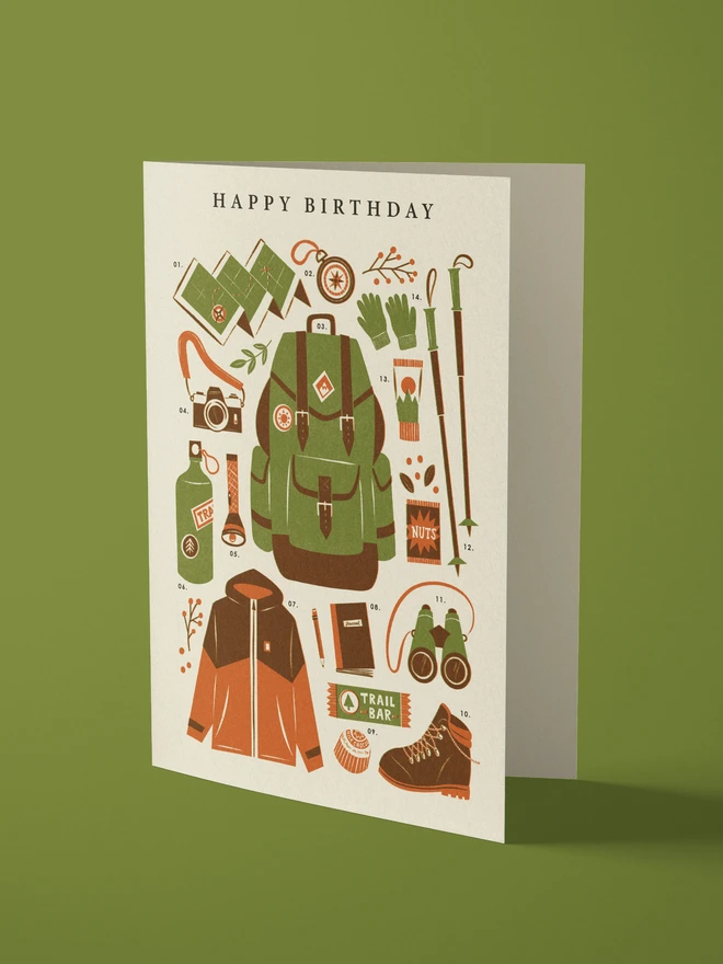 Hiking birthday card
