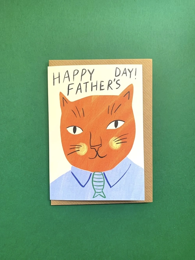 'Happy Father’s Day' Boy Cat Card