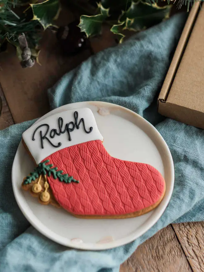 Personalised Christmas Stocking Biscuit