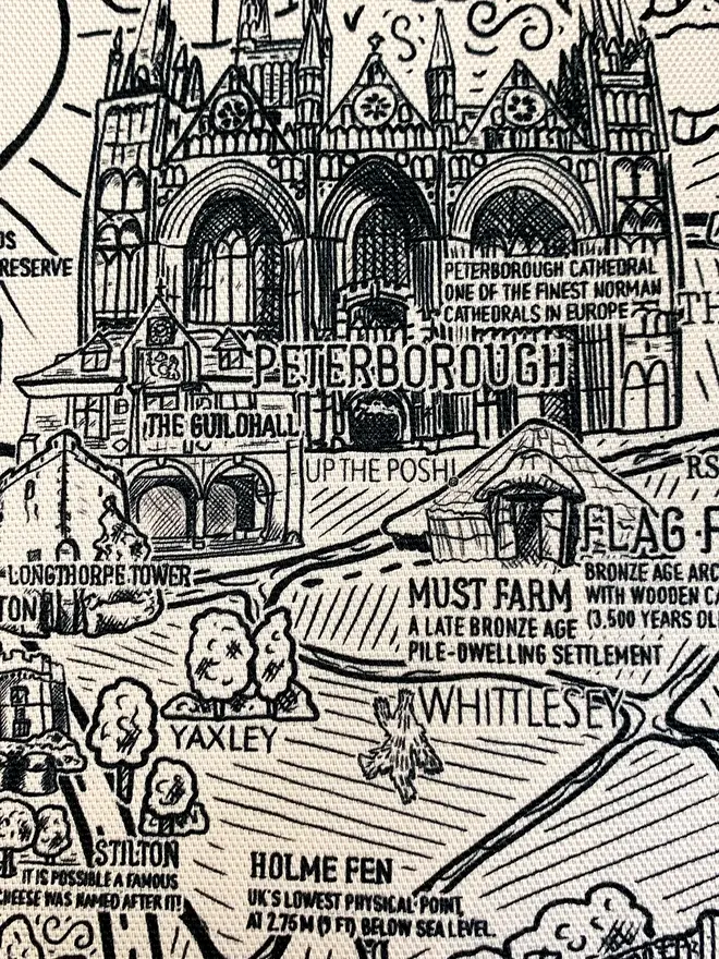 Cambridgeshire tea towel