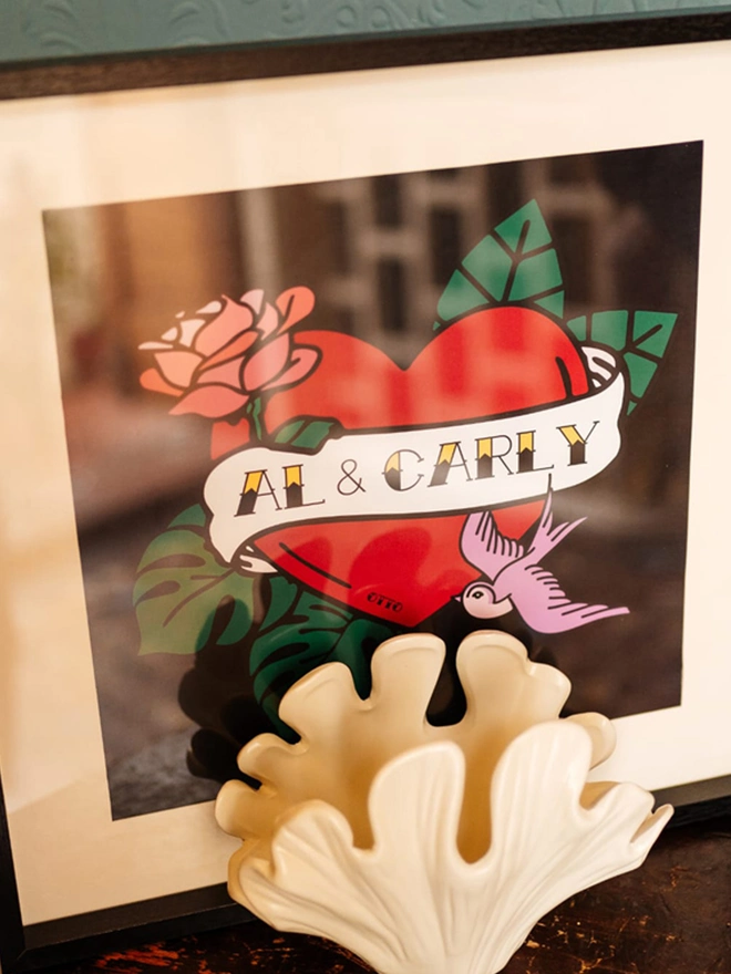 Custom wedding print Carly & Al