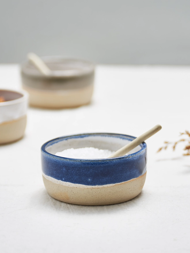 midnight blue ceramic dipping bowl 