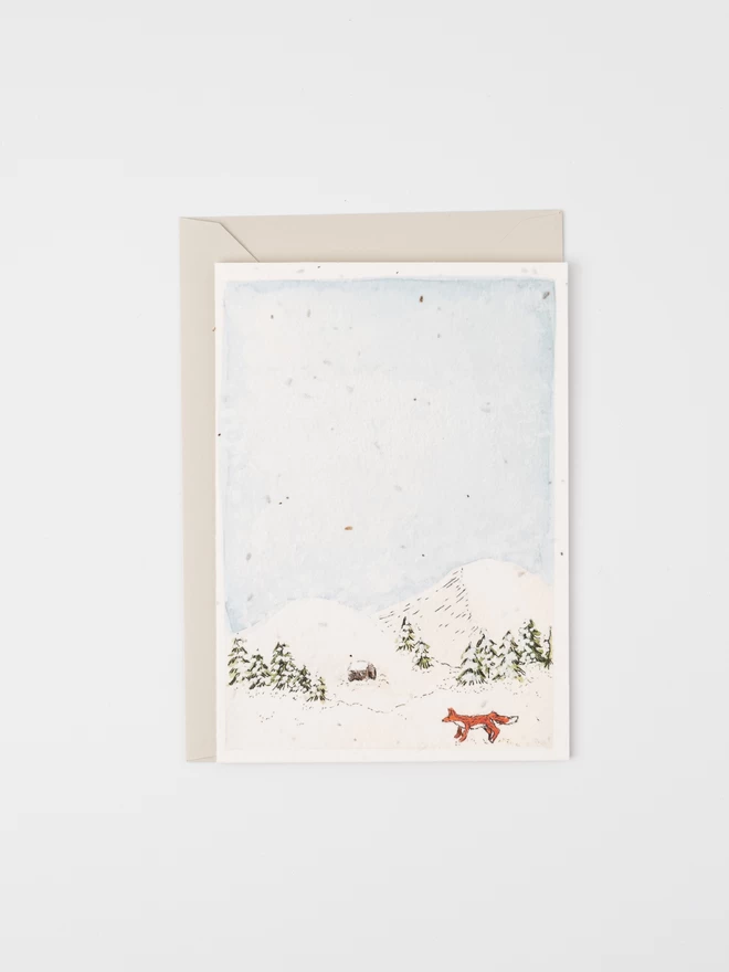 Winter Fox Plantable Christmas Card