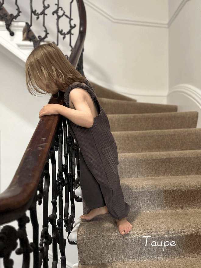 Kids' Organic Cotton Waffle Dungarees