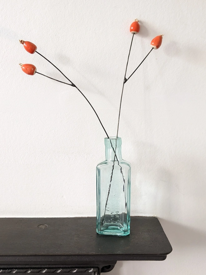 Ceramic Rosehip Flowers