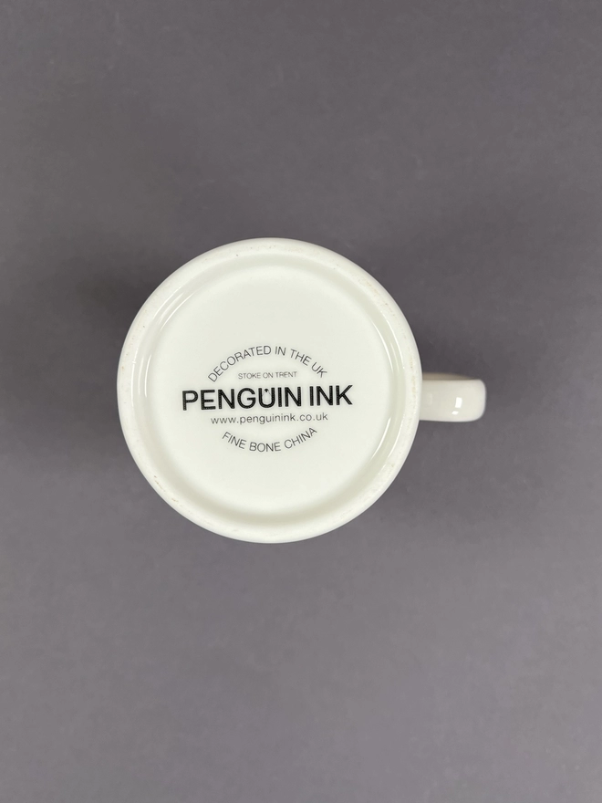 The bottom of the jug shows the decal of the penguin Ink logo, that also tells you they are decorated in the UK 