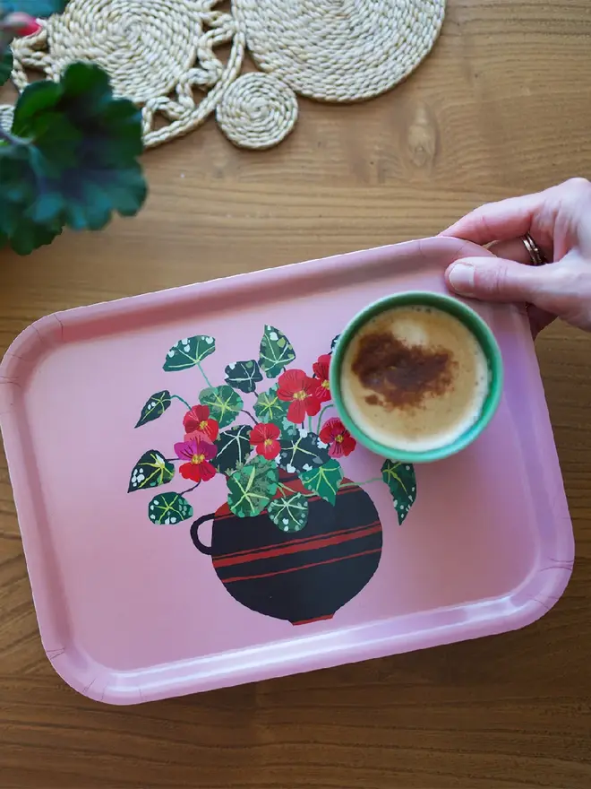 illustrated begonia small tray