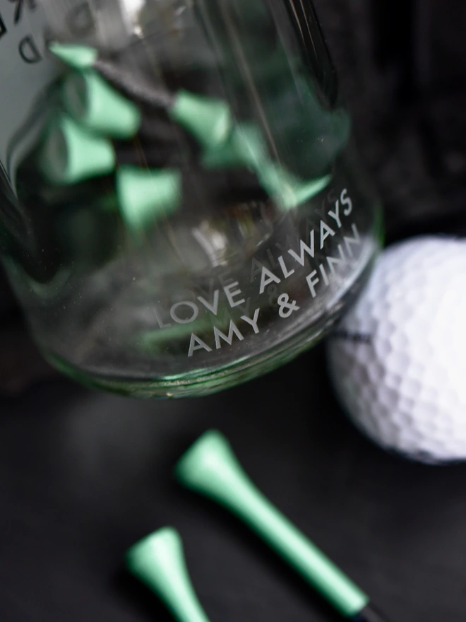 fathers day golf apothecary jar personalised 