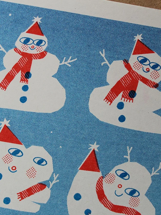 'Melting Snowman' A6 Riso Christmas Card