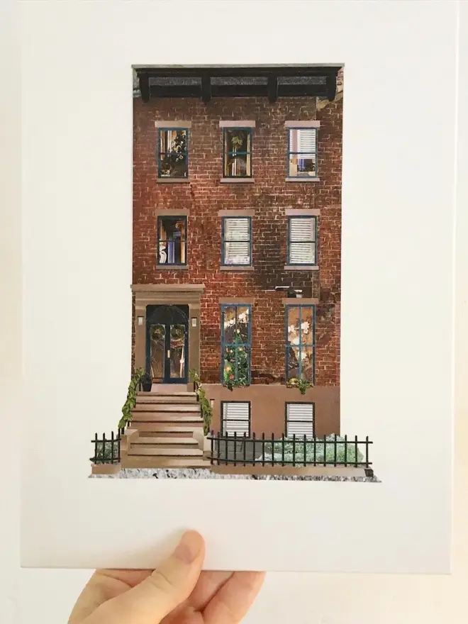 Recycled Paper Architectural Collage
