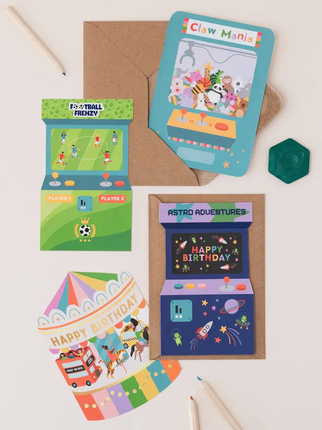 'Happy Birthday' Fairground Carousel Shaped Card