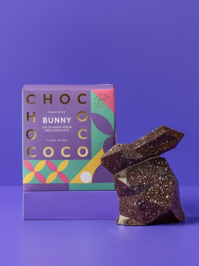 dark chocolate vegan easter bunny