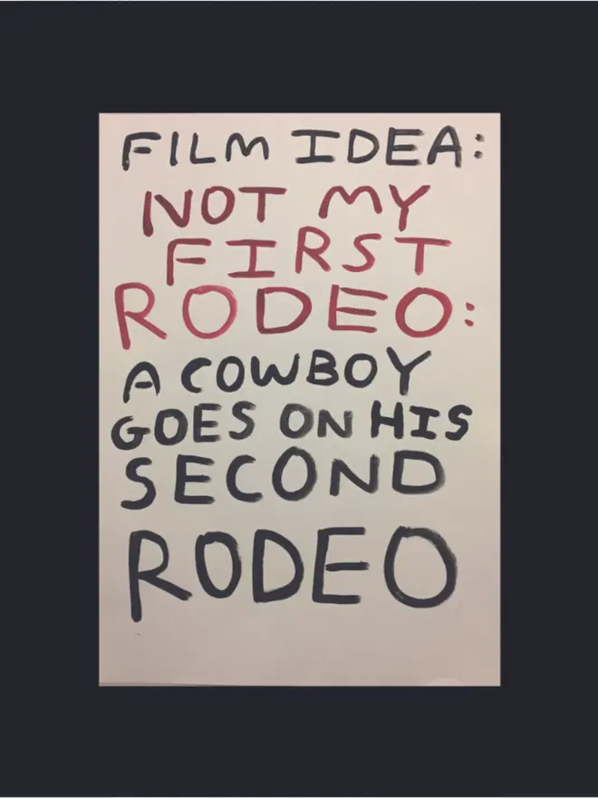 'Not My First Rodeo' Artwork in black and red 
