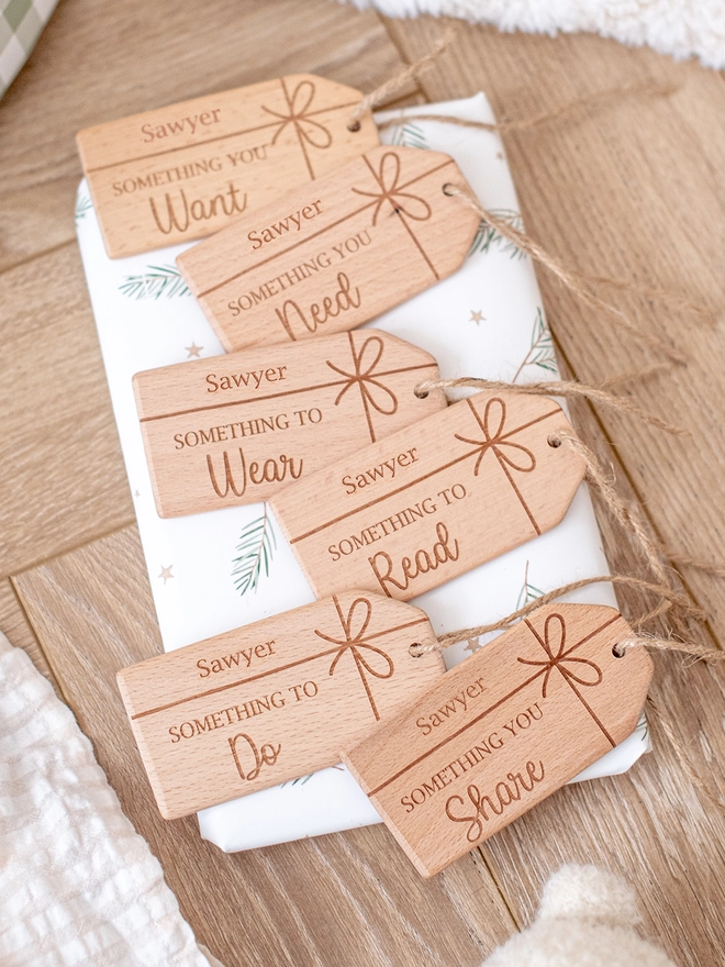 wooden christmas gift tags for presents