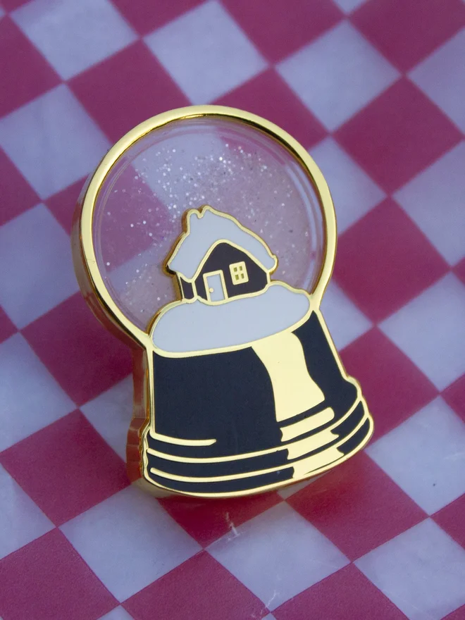 snow globe enamel pin