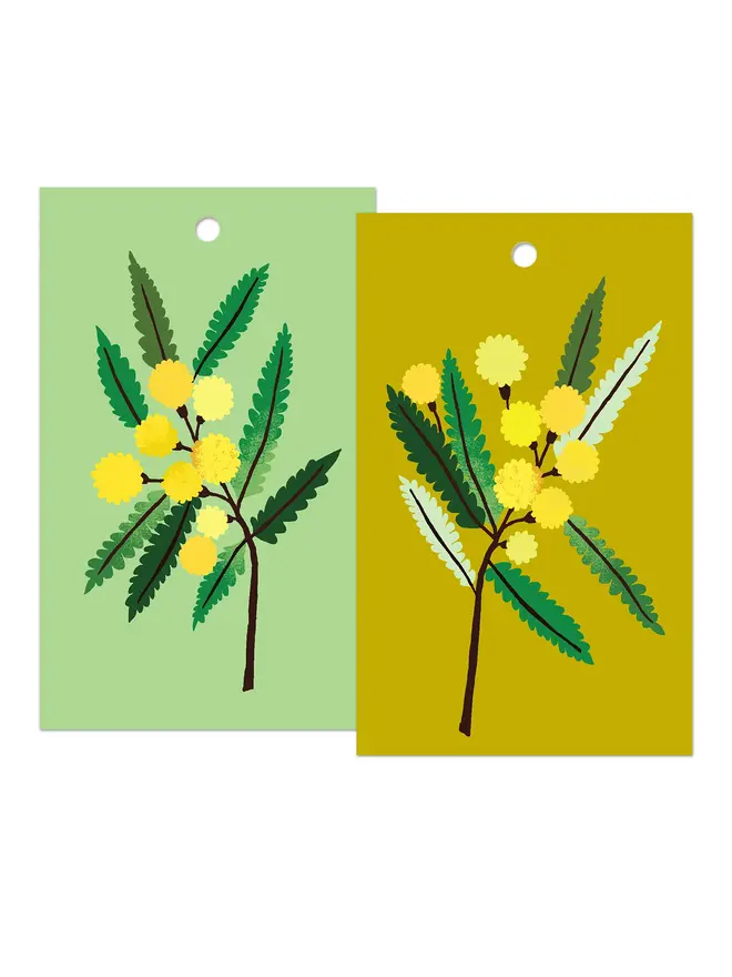illustrated mimosa gift tags