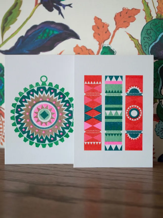 Boxed Retro Christmas Mini Cards (Set Of 6)