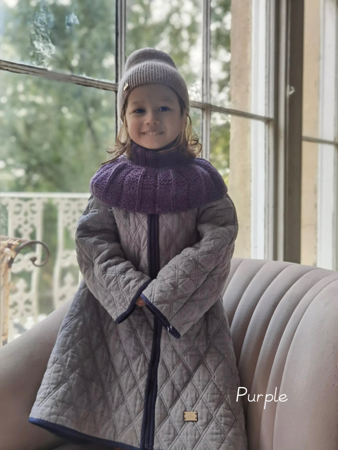 wool neck warmer purple