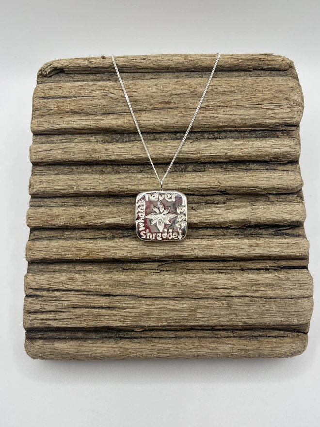 mnemonic slogan compass pendant necklace