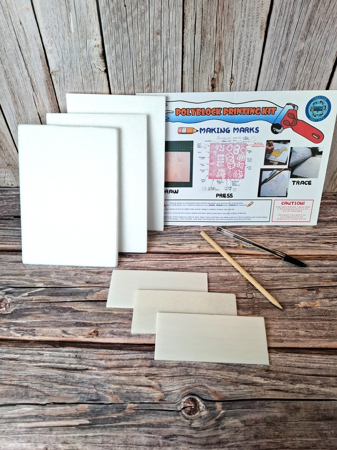 Poly block printing kit instructions foam blocks and bookmark block