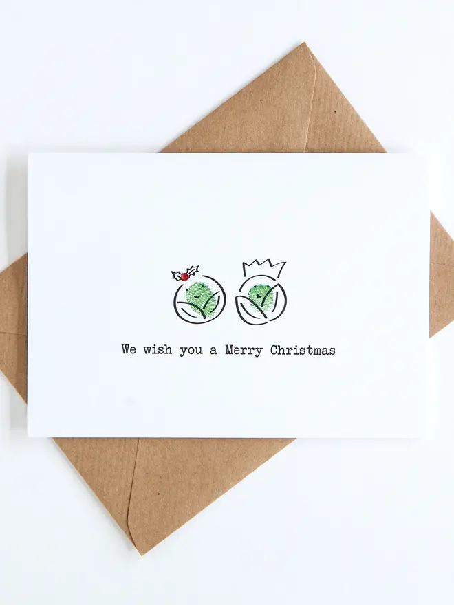 brussel sprout christmas card making kit
