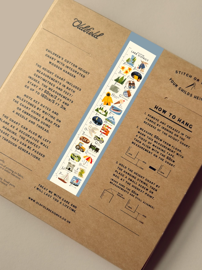 Lake District A-Z Height Chart Packaging