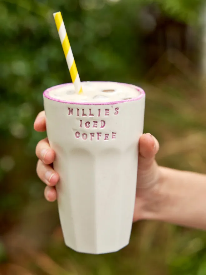 Personalised iced coffee tumbler