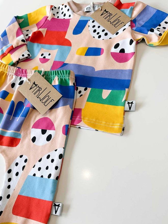 spot collage print, fun printed baby clothes, baby & toddler long sleeve T-shirt, fun baby clothes