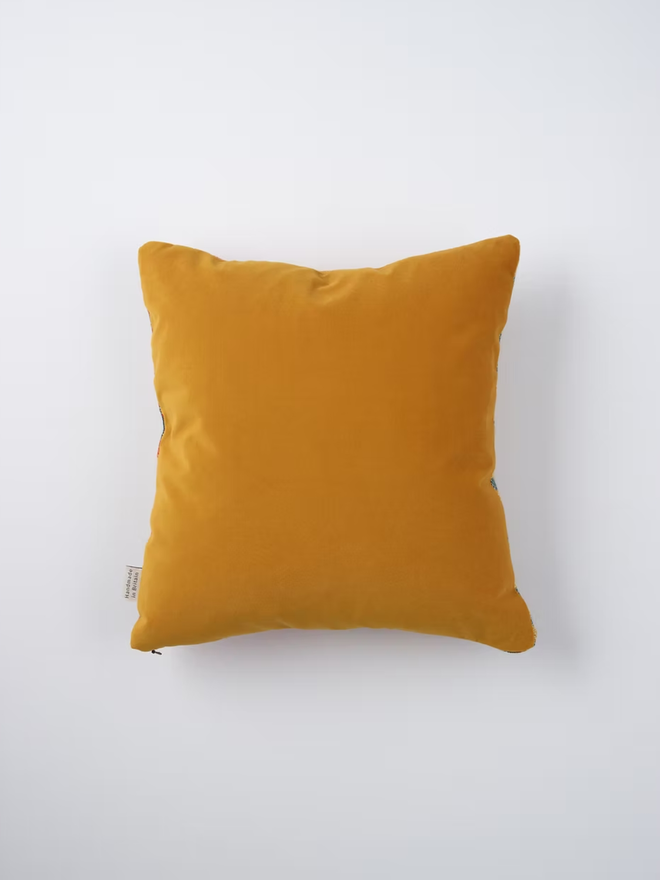 aoife square cushion. the velvet back of a square cushion photographed on a white background.