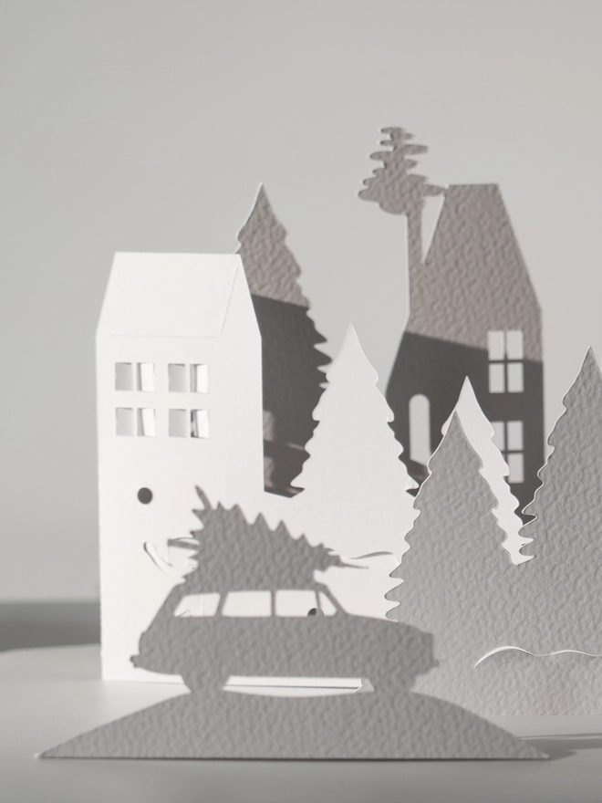 paper christmas scene