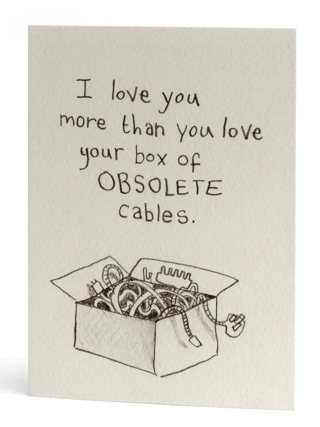   Obsolete Cables Greeting Card