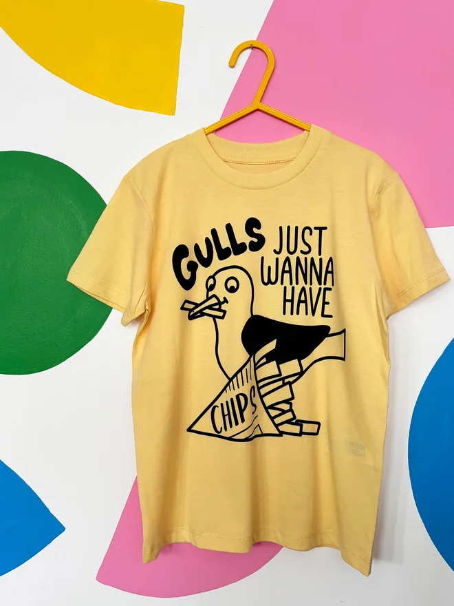 Gulls Just Wanna Have Chips Kids T-shirt by hello DODO