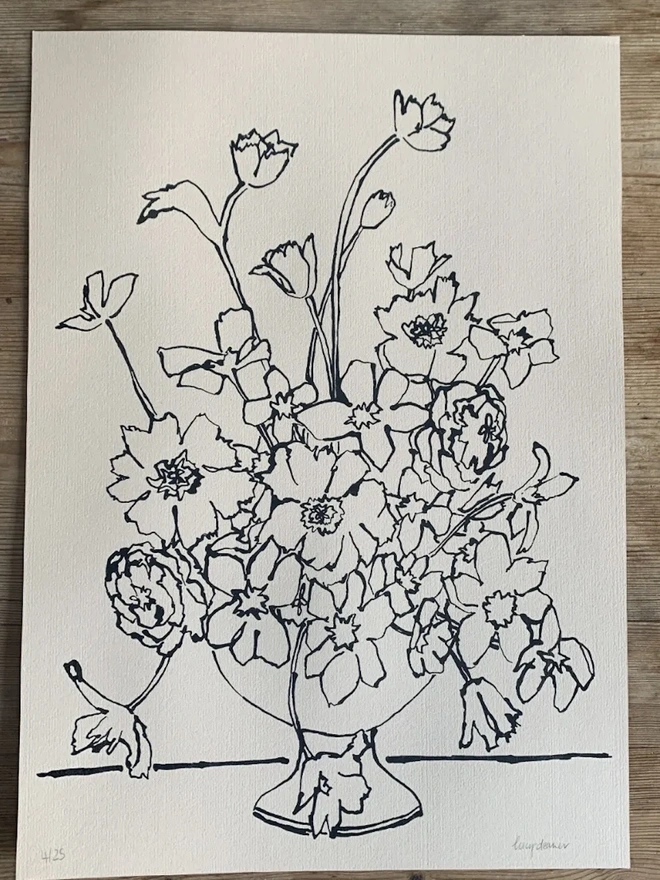 Flowers In A Vase Screenprint