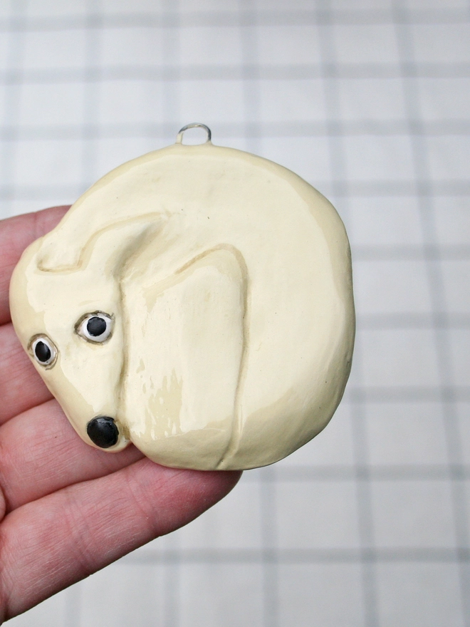 whippet, lurcher, greyhound dog ornament