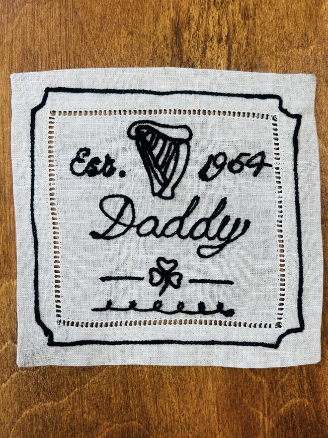 personalised embroidered beermats guinness