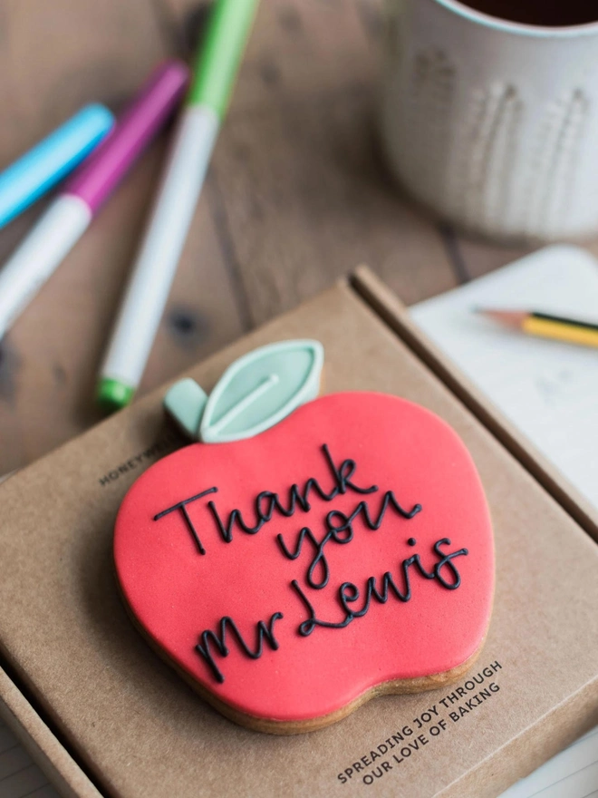 Personalised Thank You Teacher Apple Biscuit