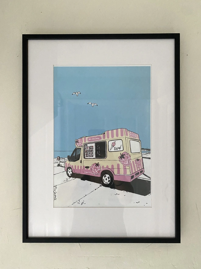 Framed ice cream van print