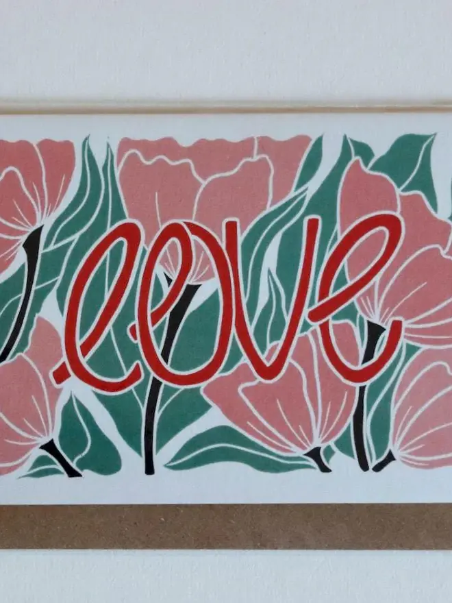 love floral greeting card