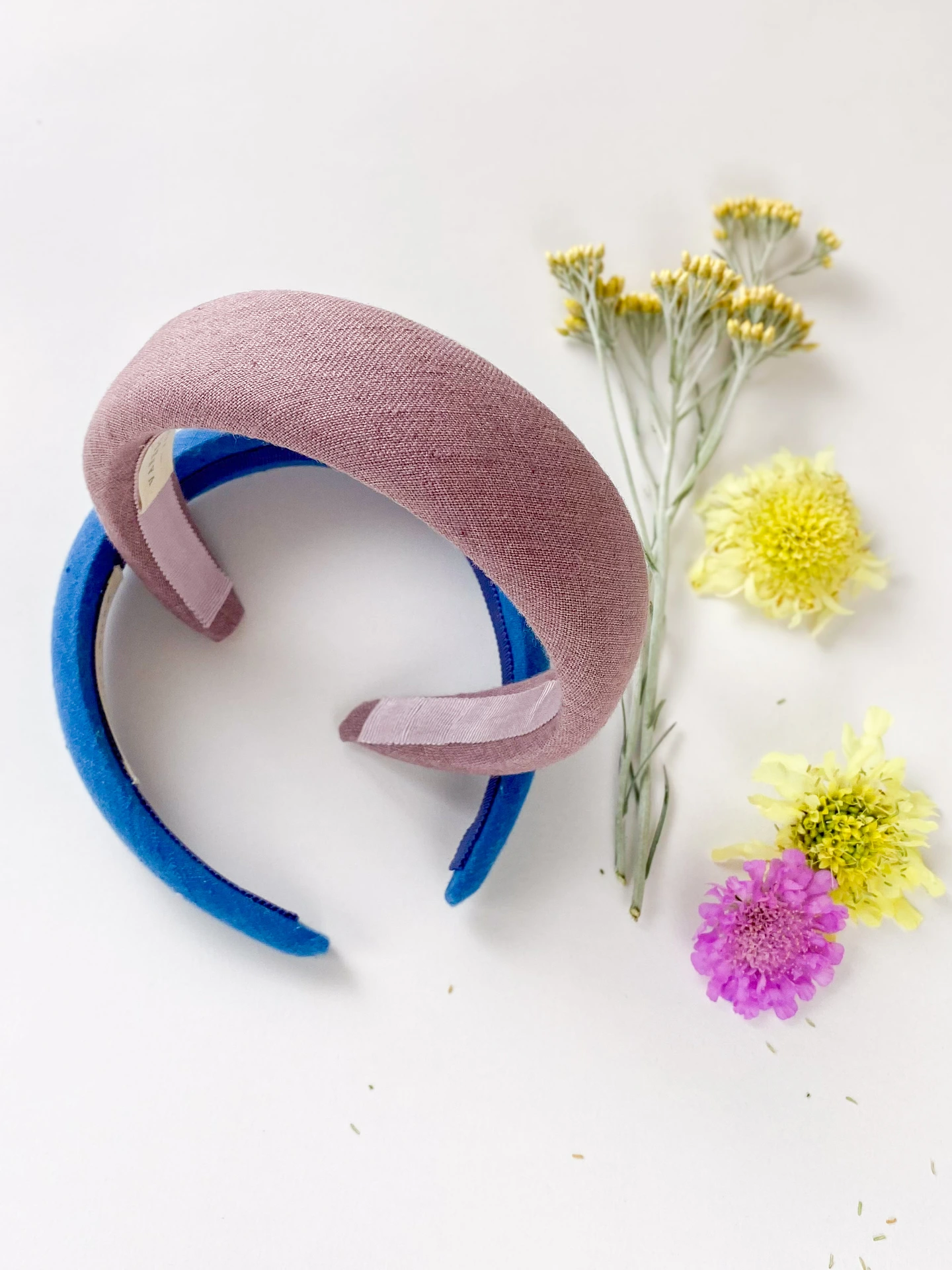 Lilac Linen Padded Headband for women
