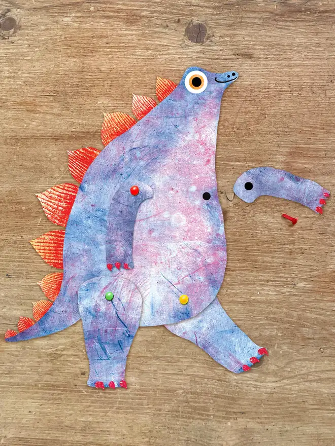 dinosaur split pin puppet card