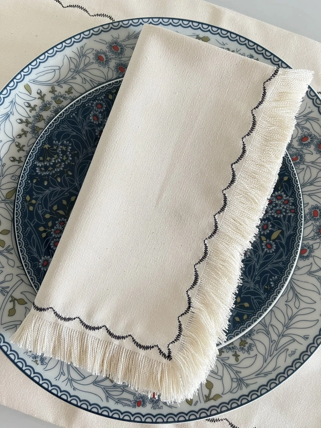 Fringed Cloth Napkins (Set Of 4)