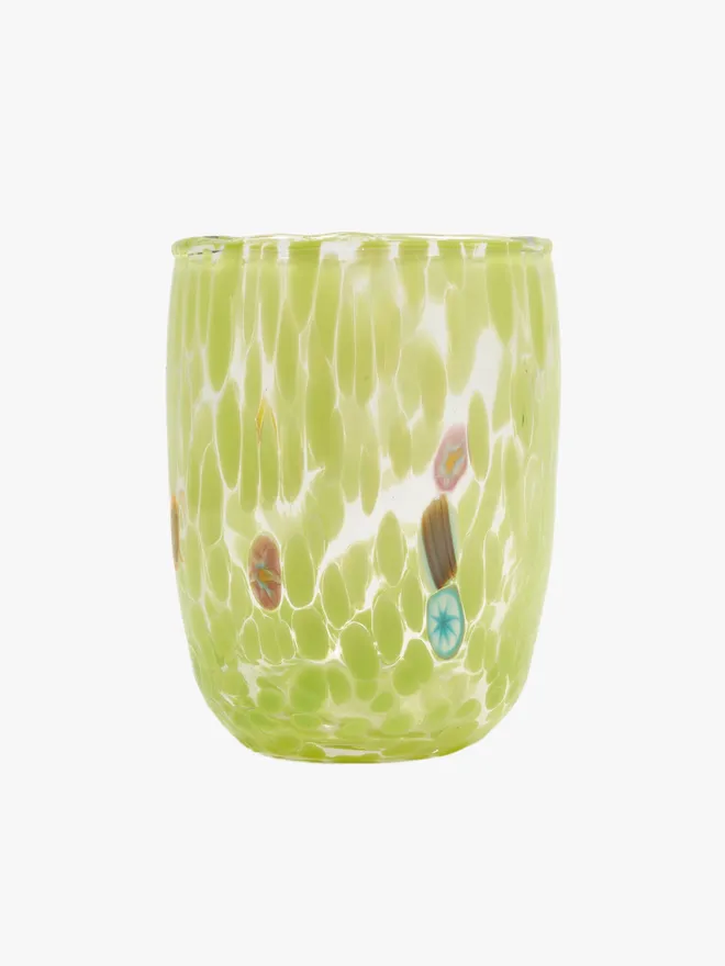 Pistachio Straight Murano glass tumbler