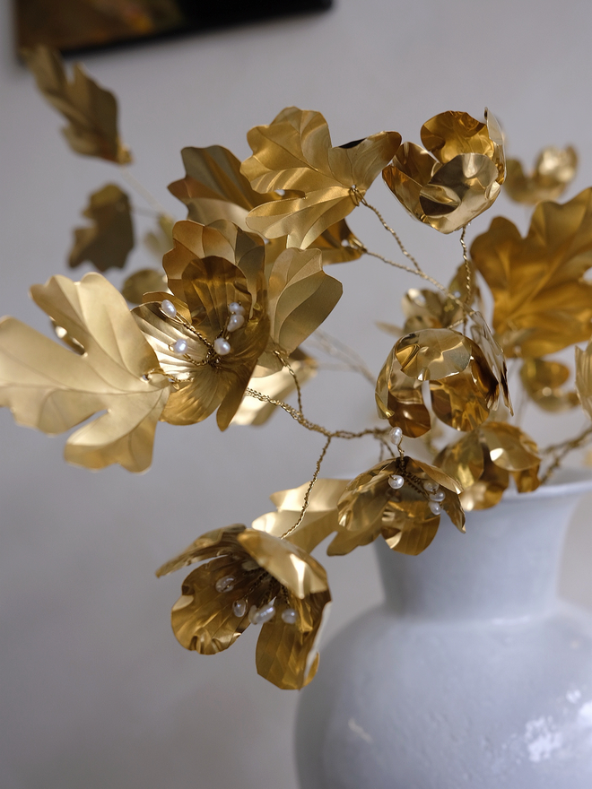 Brass Geranium Bouquet by artist Debbie Fairbrass