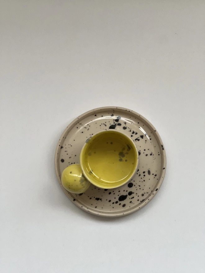 Yellow Ball Handle Espresso Cup