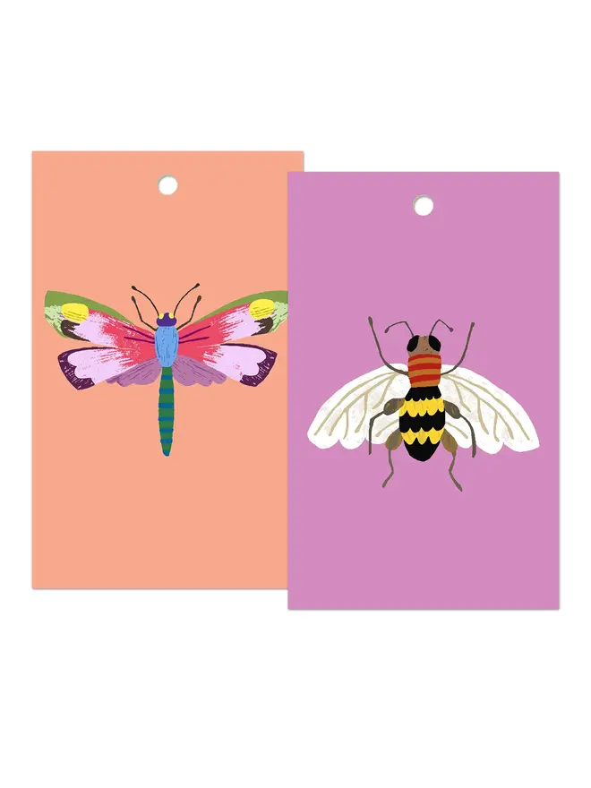illustrated insects gift tags
