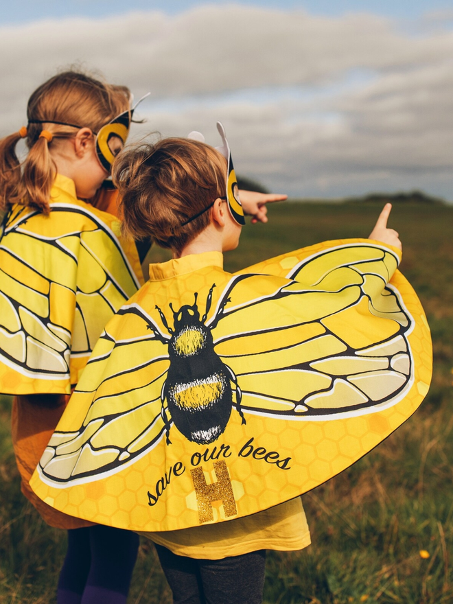 kids save our bees hero cape and mask set