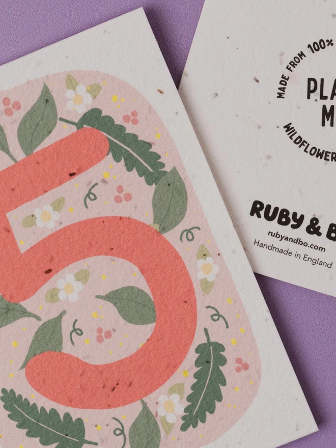 Plantable 5th Birthday Card